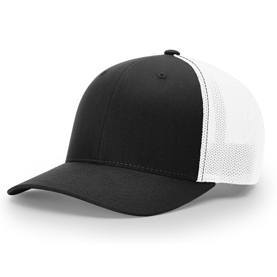 Lasered Leather Patch Trucker Hat ~ Richardson 110 R-Flex Trucker Hat ~ Customized with YOUR LOGO