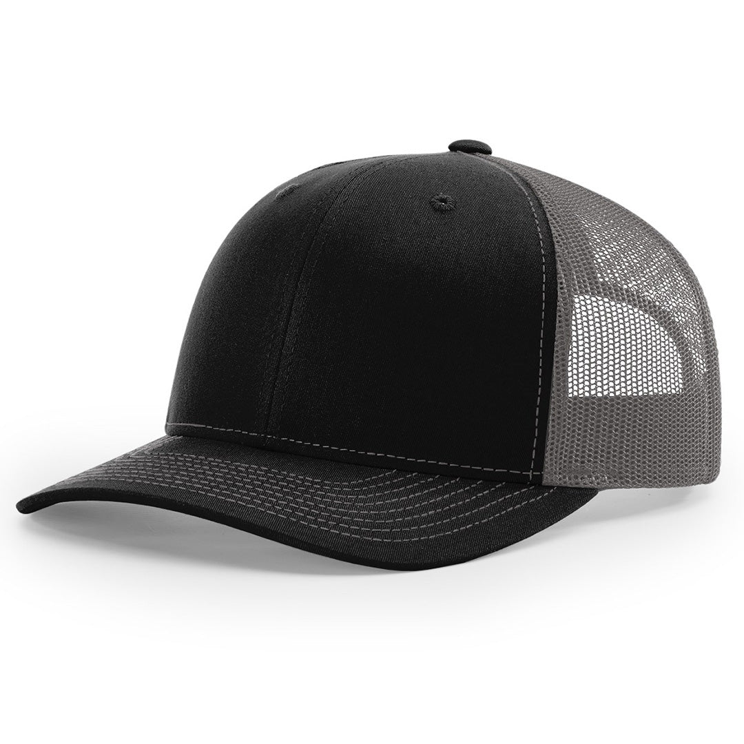 Lasered Leather Patch Trucker Hat ~ Richardson 112 Hat ~ Customized with YOUR LOGO