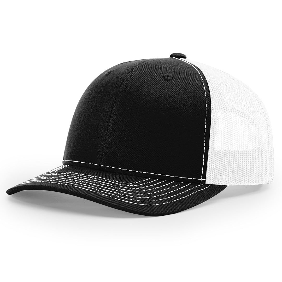 Lasered Leather Patch Trucker Hat ~ Richardson 112 Hat ~ Customized with YOUR LOGO