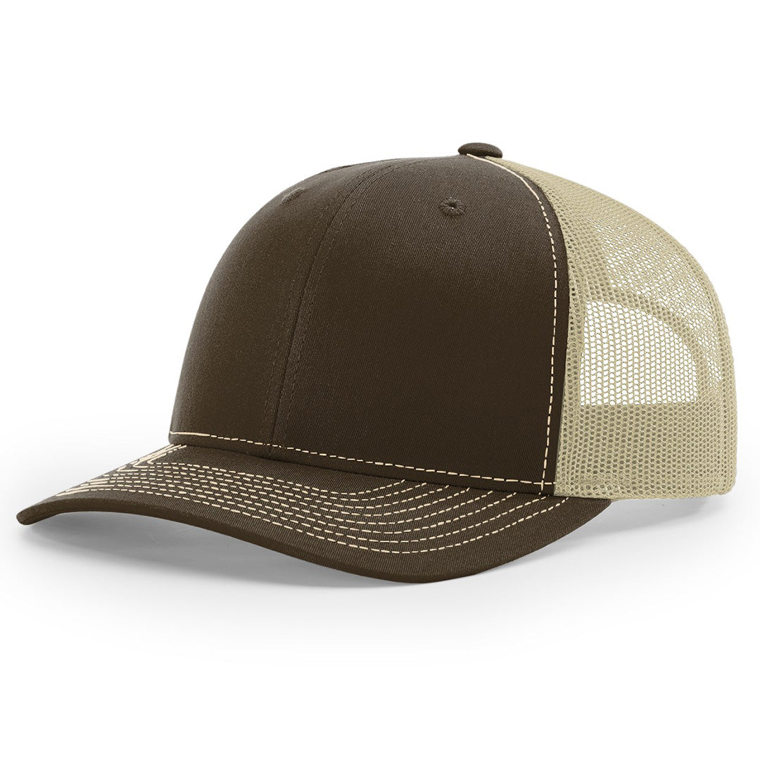 Lasered Leather Patch Trucker Hat ~ Richardson 112 Hat ~ Customized with YOUR LOGO