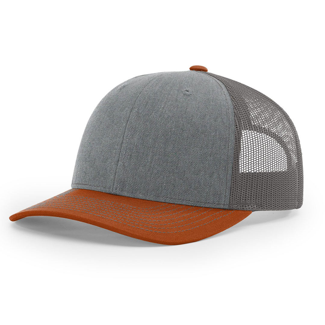 Lasered Leather Patch Trucker Hat ~ Richardson 112 Hat ~ Customized with YOUR LOGO