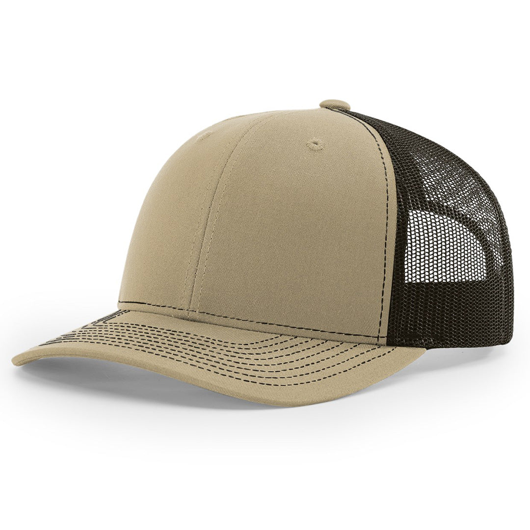 Lasered Leather Patch Trucker Hat ~ Richardson 112 Hat ~ Customized with YOUR LOGO