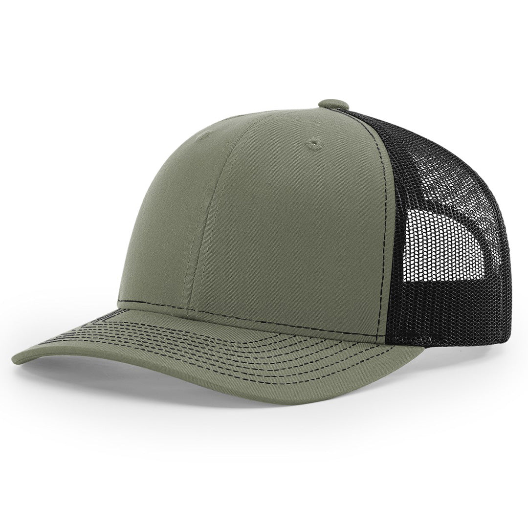 Lasered Leather Patch Trucker Hat ~ Richardson 112 Hat ~ Customized with YOUR LOGO
