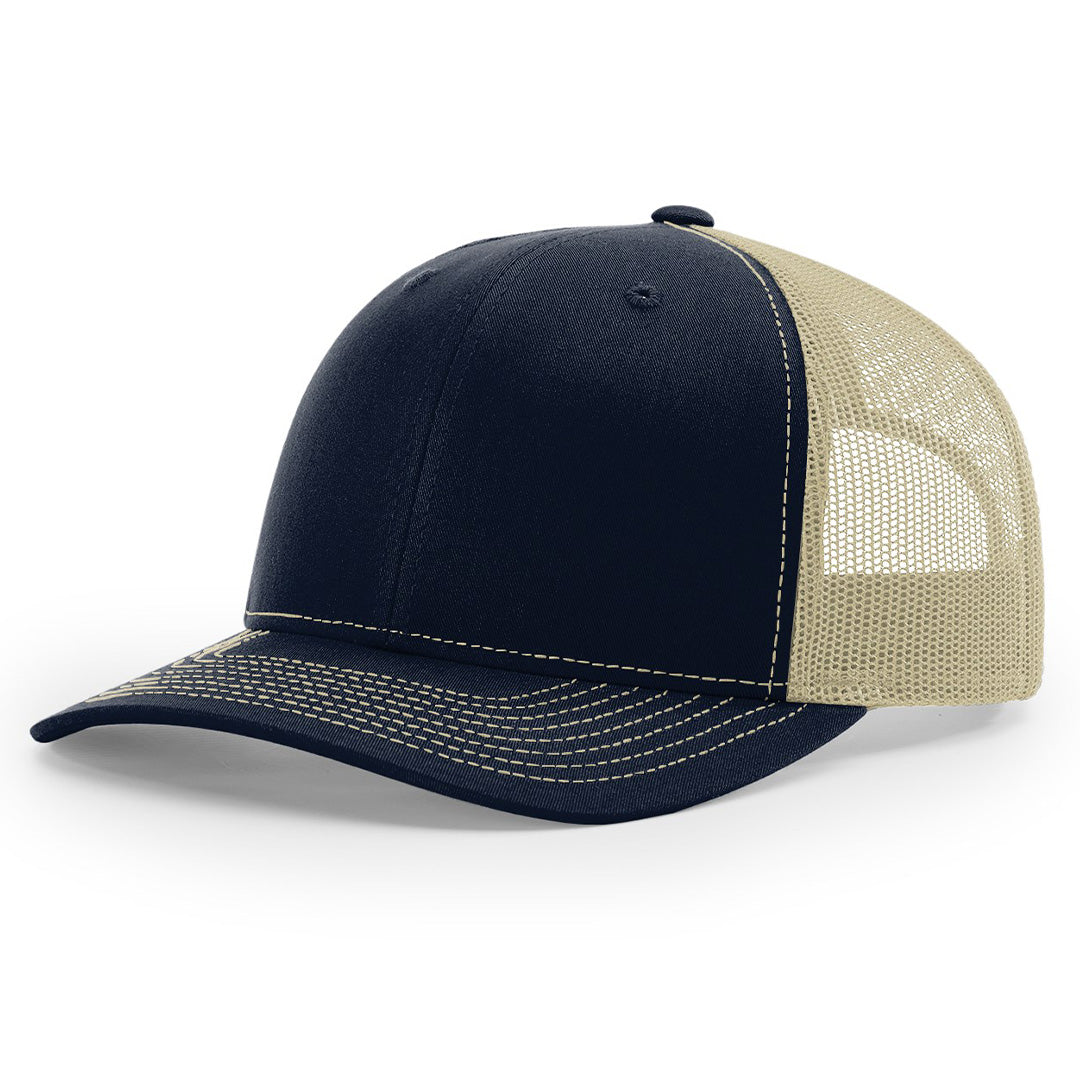 Lasered Leather Patch Trucker Hat ~ Richardson 112 Hat ~ Customized with YOUR LOGO