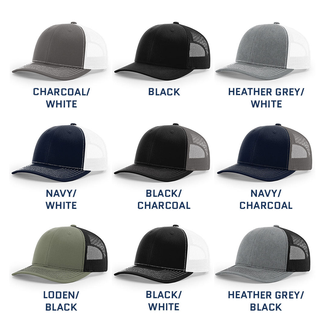 SAMPLE HAT - Debossed Heat Pressed - Richardson 112 Trucker Custom Leather Patch Hat with YOUR LOGO