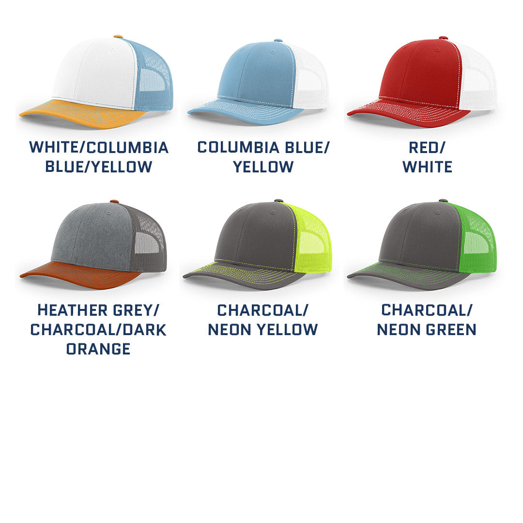 SAMPLE HAT - Debossed Heat Pressed - Richardson 112 Trucker Custom Leather Patch Hat with YOUR LOGO