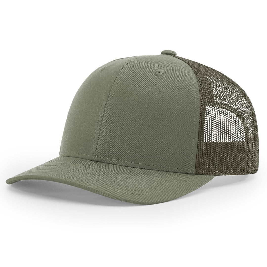 Lasered Leather Patch Trucker Hat ~ Richardson 112 Hat ~ Customized with YOUR LOGO