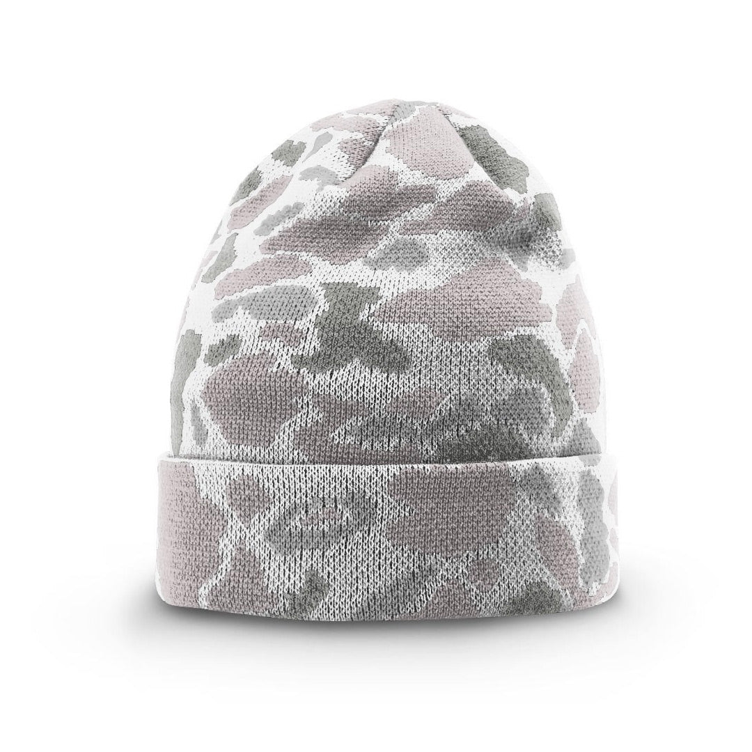 Camo Knit Beanie – Custom Leather Patch Richardson 126