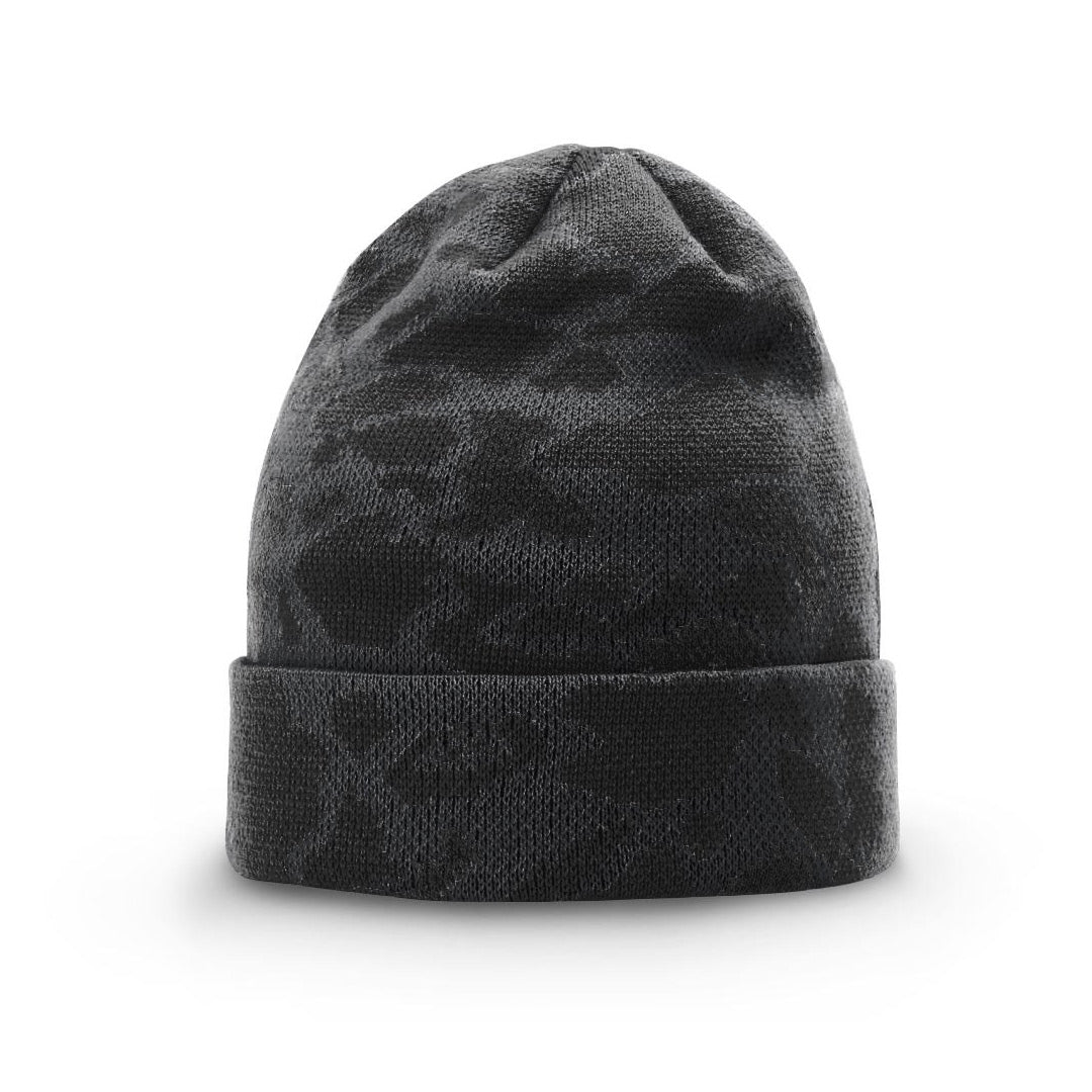 Camo Knit Beanie – Custom Leather Patch Richardson 126