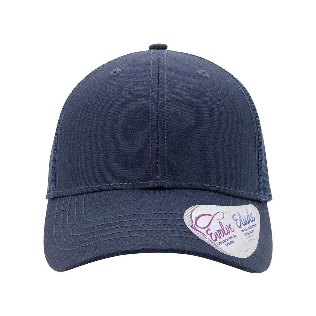 Debossed Heat Pressed - CHARLIE Women's Ponytail Trucker Hat - Customized with YOUR LOGO