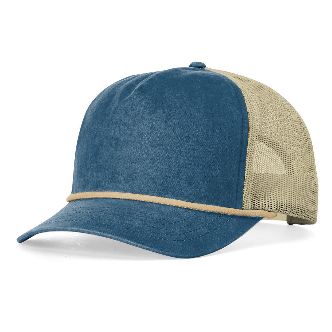 Lasered Leather Patch Hat - Richardson 939 Five Panel Relaxed Fit with Rope - Customized with YOUR LOGO