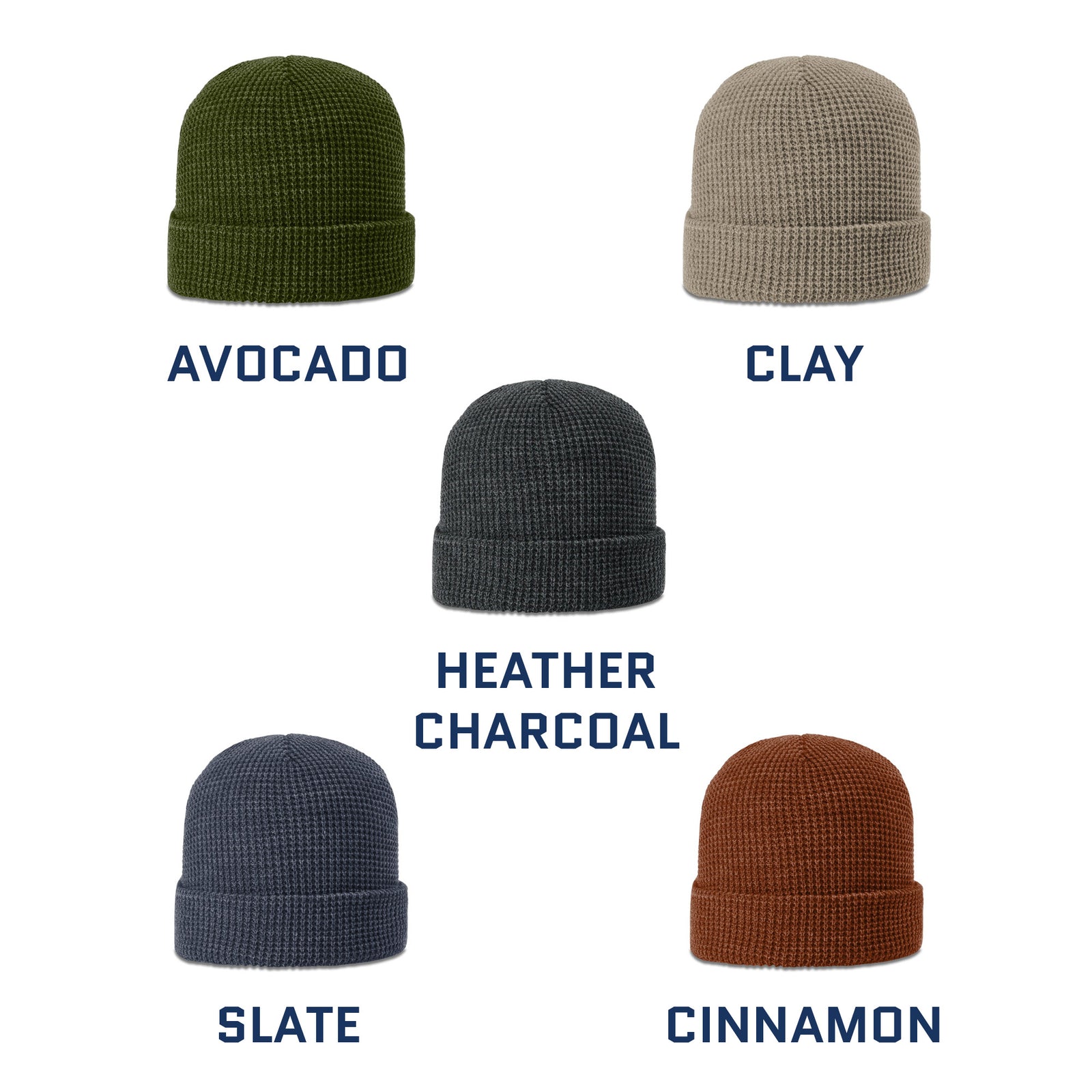 Waffle Knit Cuff Custom Leather Patch Richardson Beanie