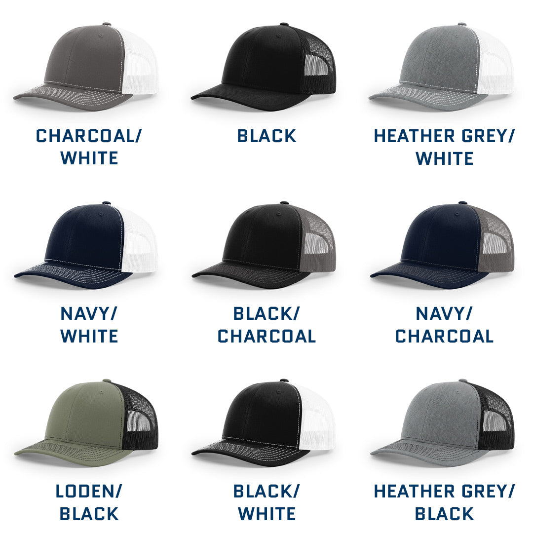 Debossed Heat Pressed - Richardson 112 Trucker Custom Leather Patch Hat with YOUR LOGO
