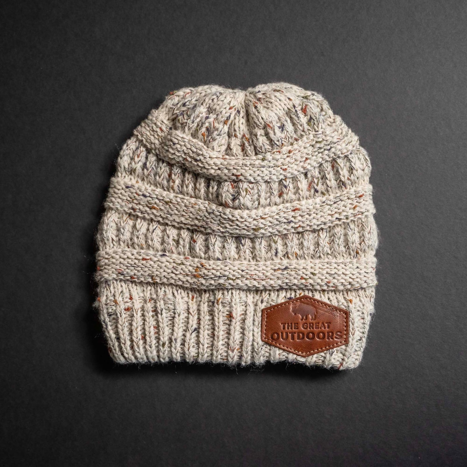 Speckled Knit Custom Leather Patch Richardson Beanie