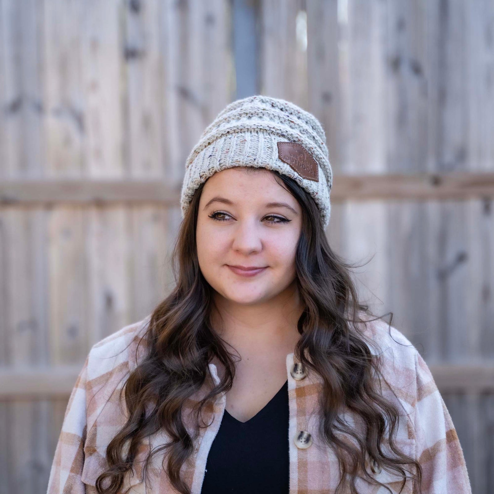 Speckled Knit Custom Leather Patch Richardson Beanie