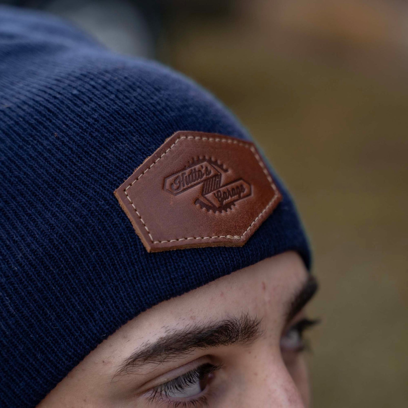 Solid Knit Custom Leather Patch Richardson Beanie