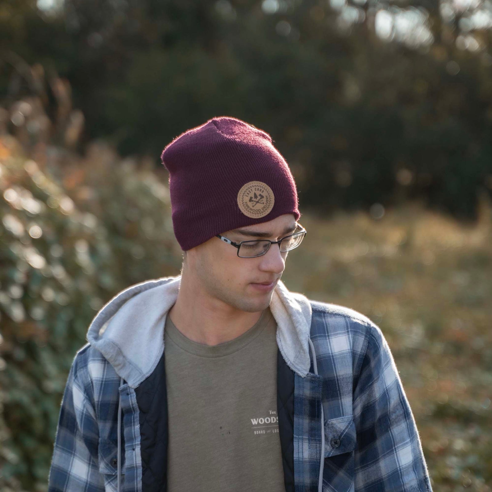 Solid Knit Custom Leather Patch Richardson Beanie