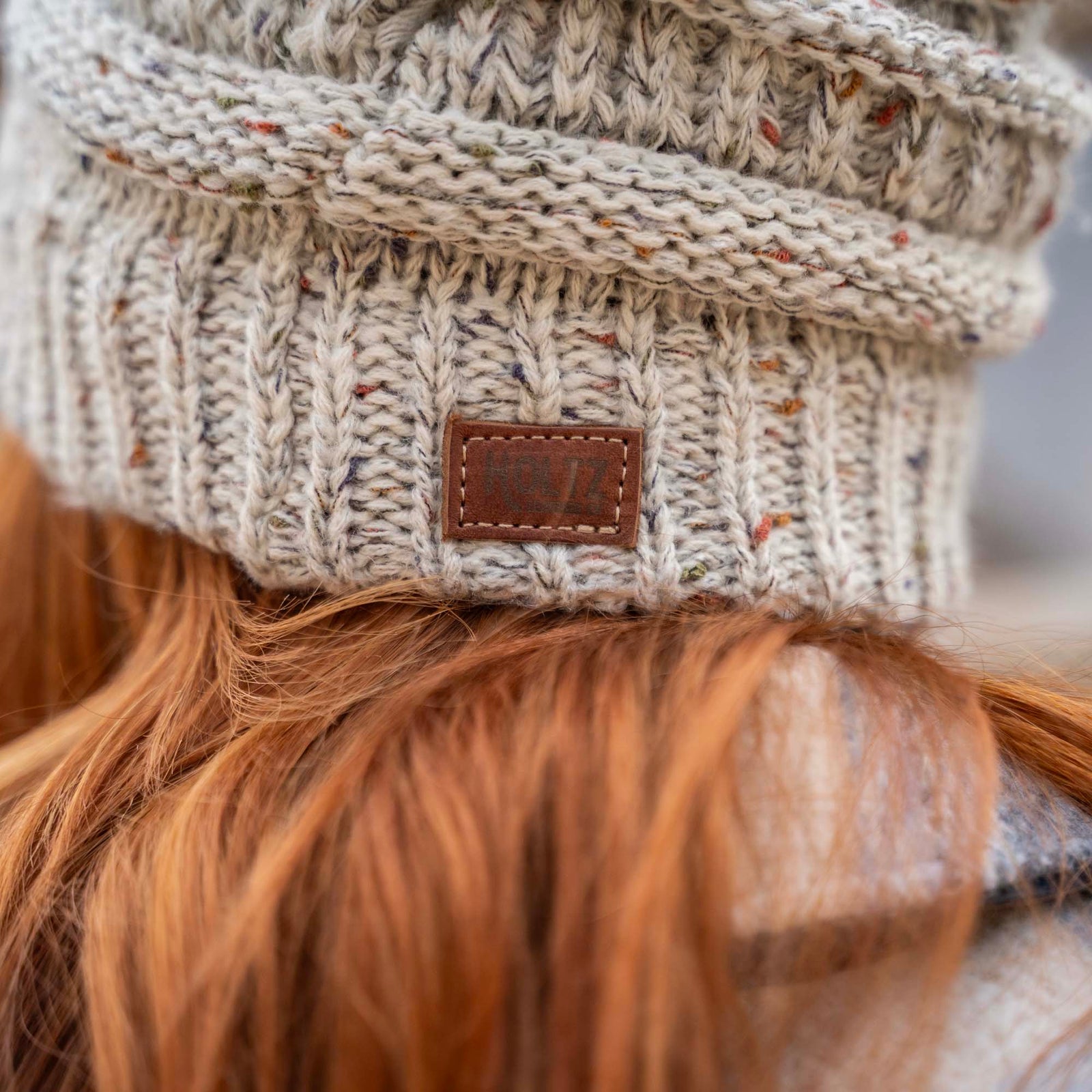 Speckled Knit Custom Leather Patch Richardson Beanie