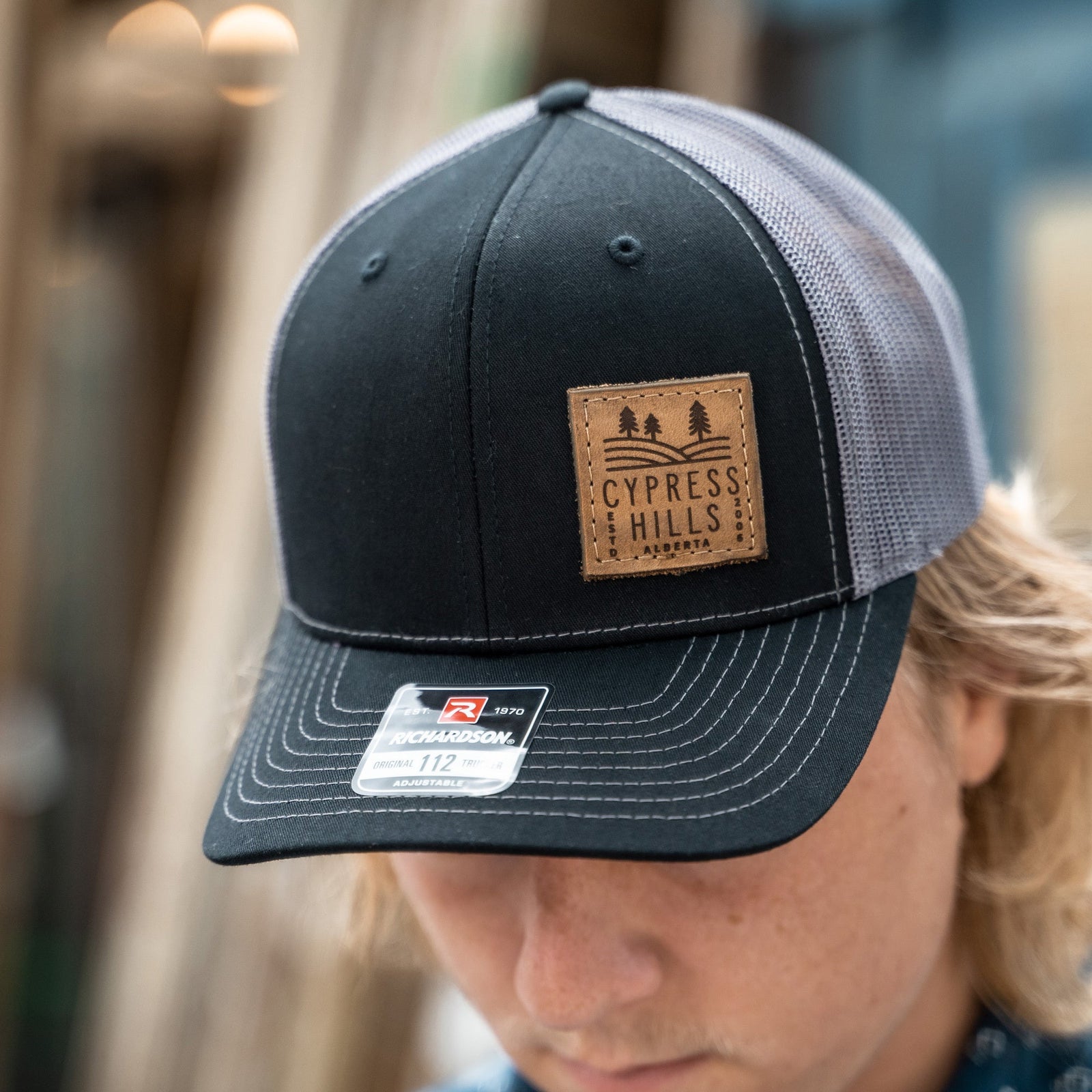 Richardson 112 Custom Trucker Offset Leather Patch Hat with YOUR LOGO – Customized