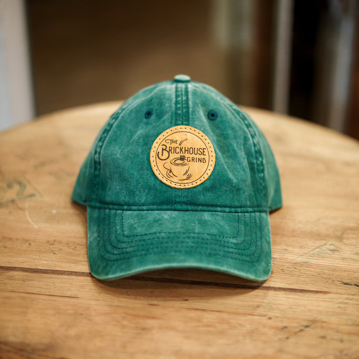 Lasered Leather Patch Hat - CASSIE Women's Ponytail Hat Relaxed Fit - Customized with YOUR LOGO