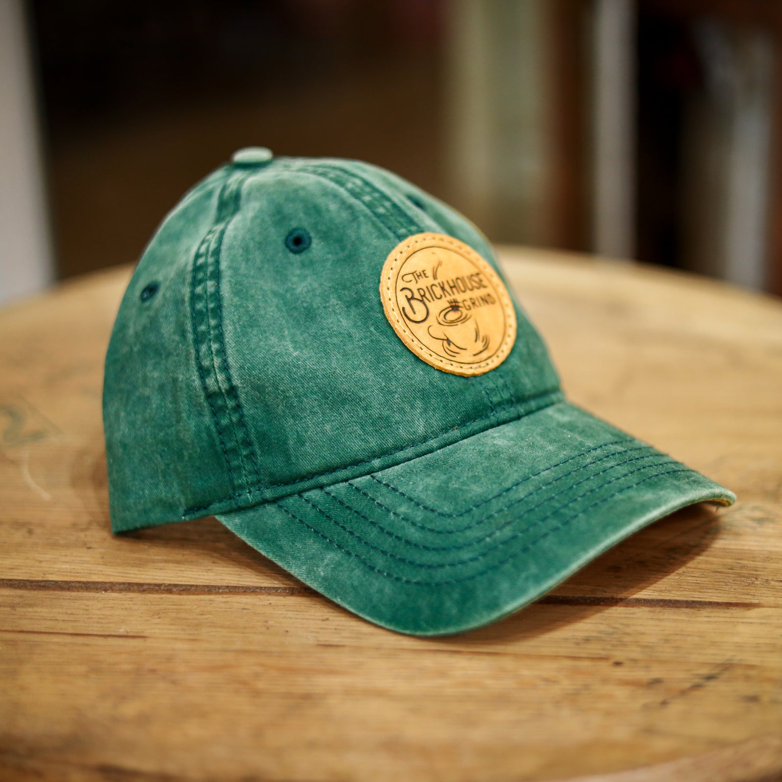Lasered Leather Patch Hat - CASSIE Women's Ponytail Hat Relaxed Fit - Customized with YOUR LOGO