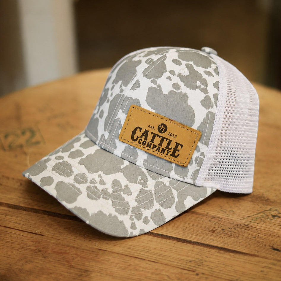 Lasered Leather Patch Hat - CHARLIE Women's Ponytail Trucker Hat - Customized with YOUR LOGO