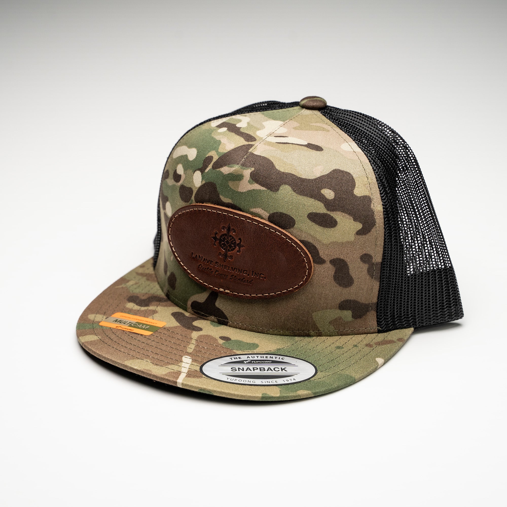 Debossed Heat Pressed - Yupoong 6006MC Cap Camo Trucker Mesh Snapback Hat ~ Customized with YOUR LOGO
