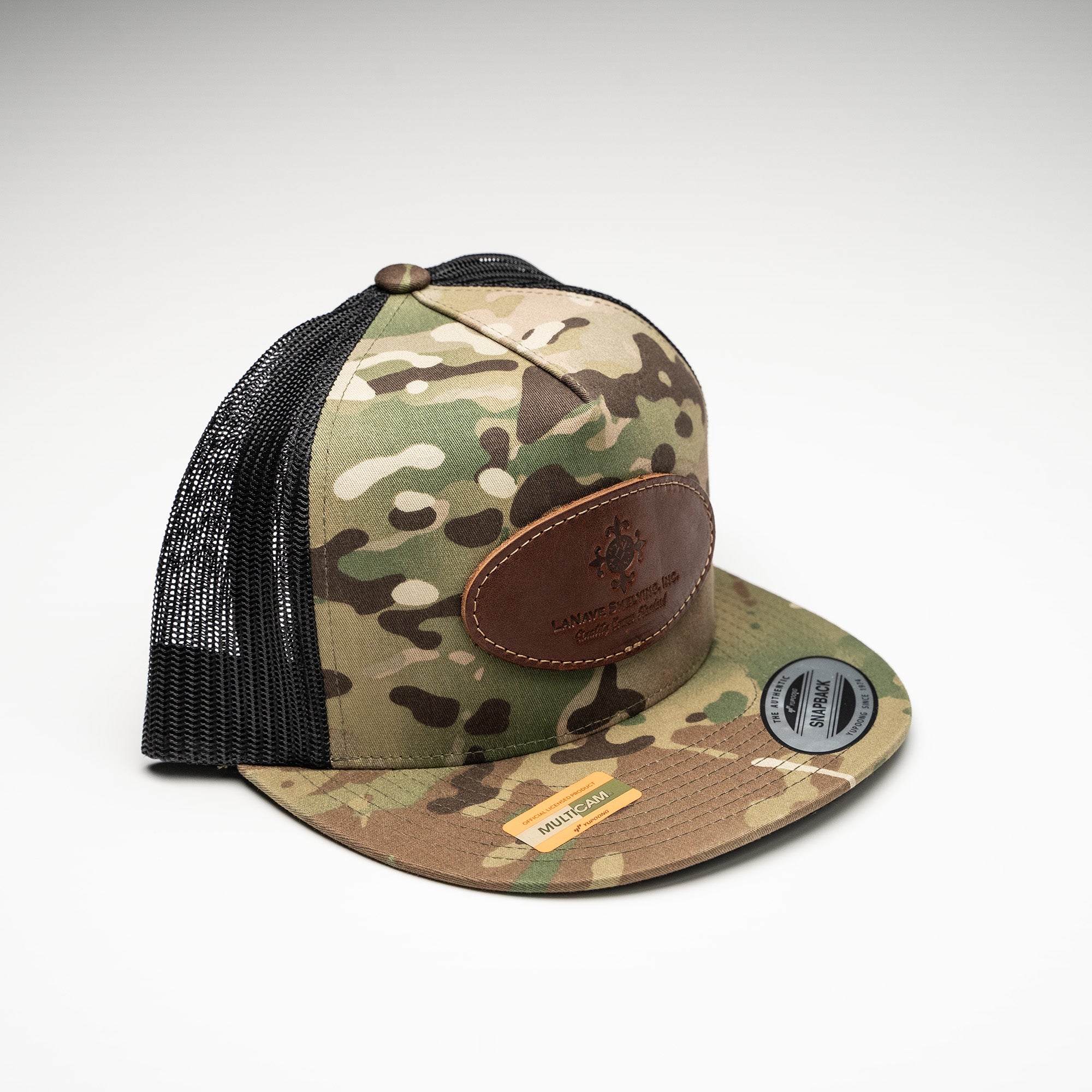 Debossed Heat Pressed - Yupoong 6006MC Cap Camo Trucker Mesh Snapback Hat ~ Customized with YOUR LOGO