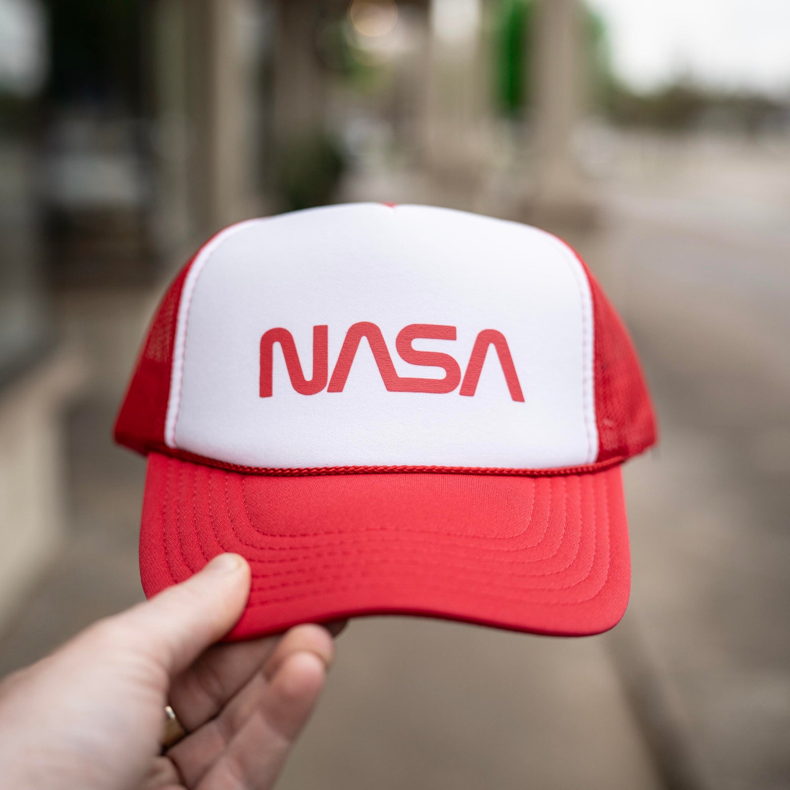 Nasa Logo Decal - White & Red Foam Trucker Hat