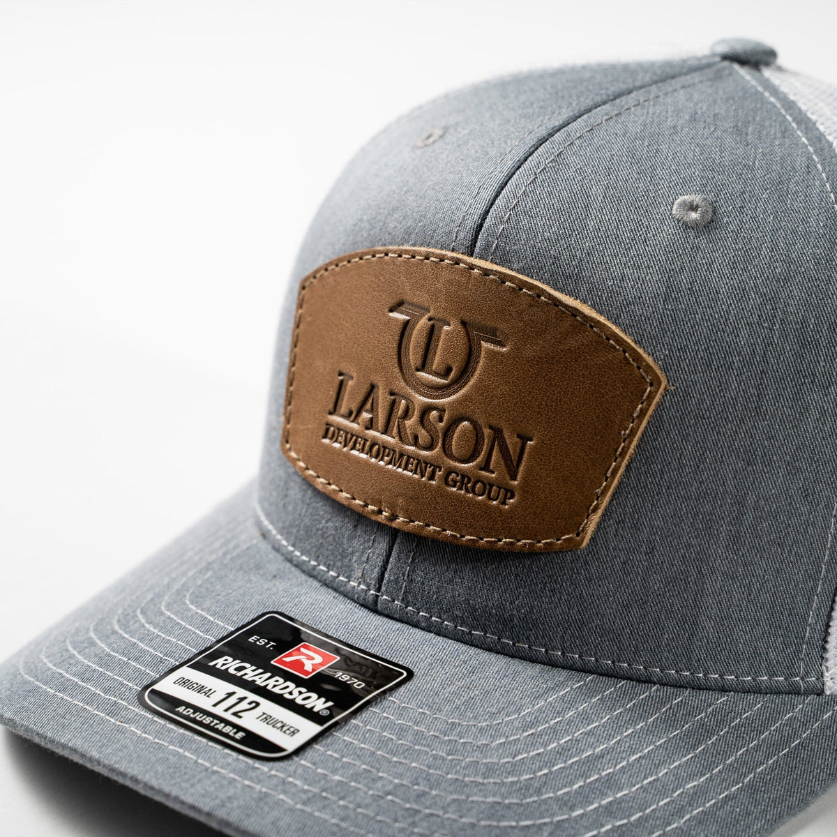 Debossed Heat Pressed - Richardson 112 Trucker Custom Leather Patch Hat with YOUR LOGO