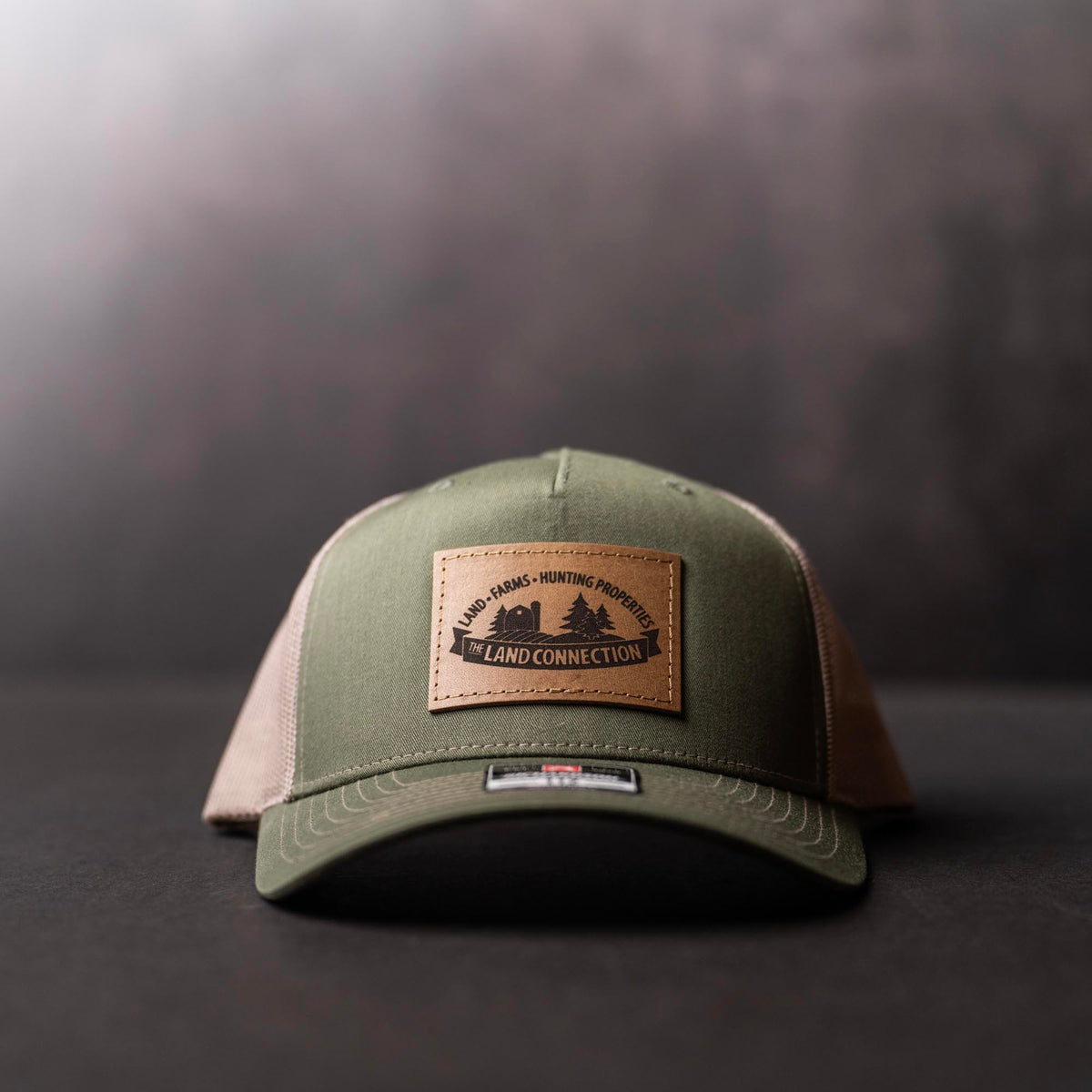 SALE - Lasered - Richardson 112FP Custom Leather Patch Trucker Hat