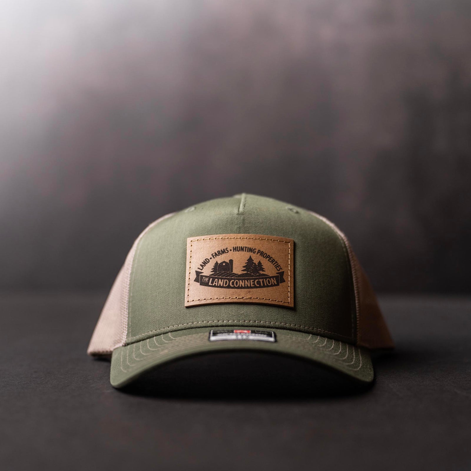 SALE - Lasered - Richardson 112FP Custom Leather Patch Trucker Hat