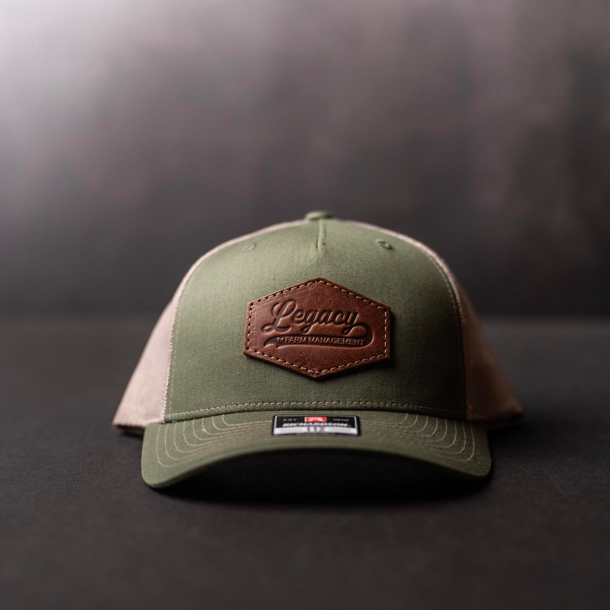 SALE - Debossed Heat Pressed - Richardson 112FP Custom Leather Patch Trucker Hat