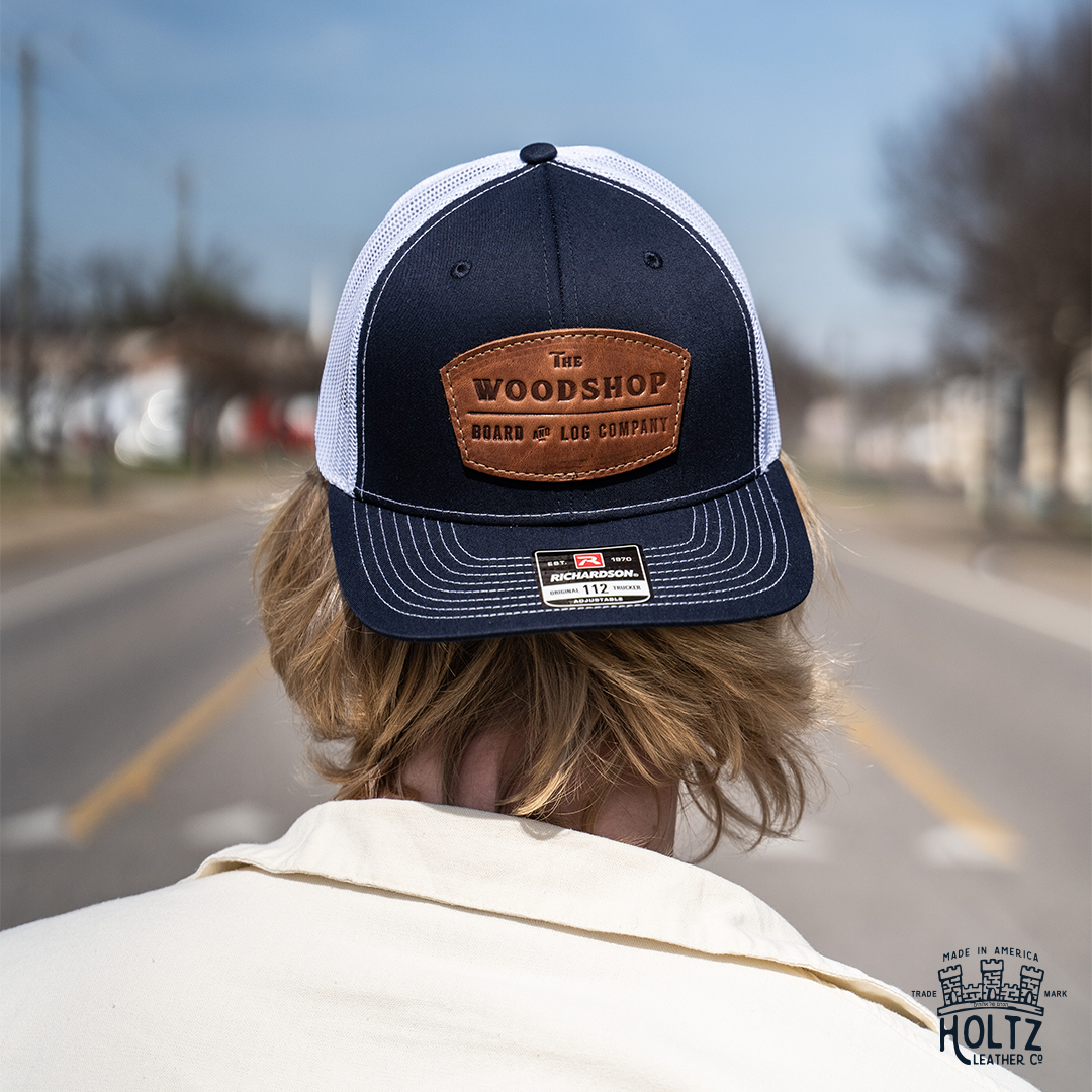 Debossed Heat Pressed - Richardson 112 Trucker Custom Leather Patch Hat with YOUR LOGO