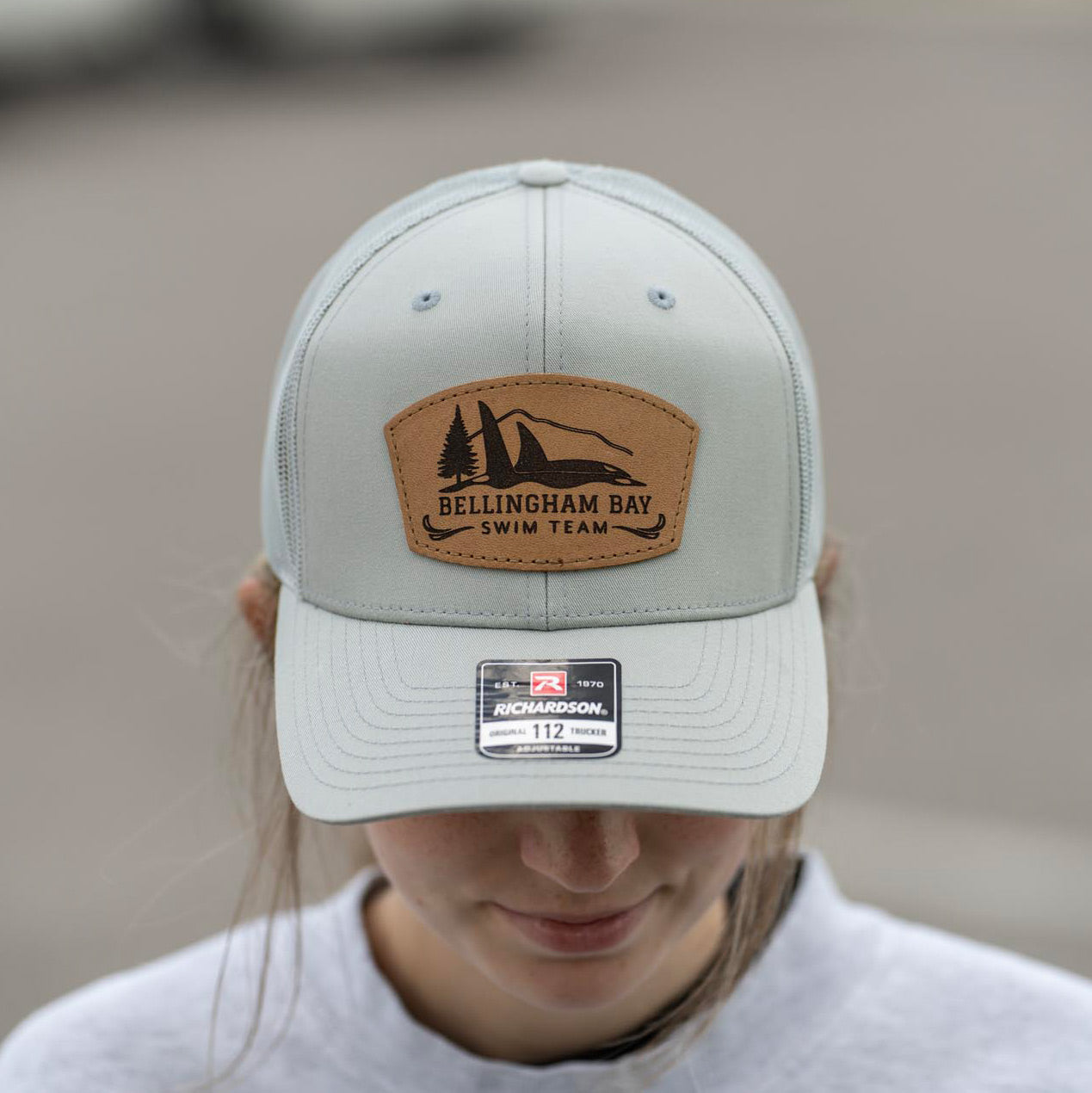 SALE - Lasered - Solid Quarry Richardson 112 Custom Leather Patch Trucker Hat