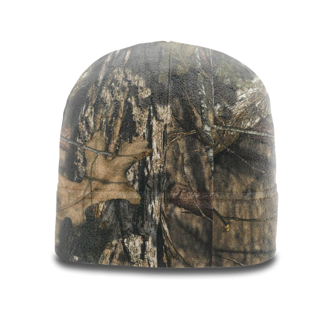 Camo Microfleece Beanie – Custom Leather Patch Richardson 121