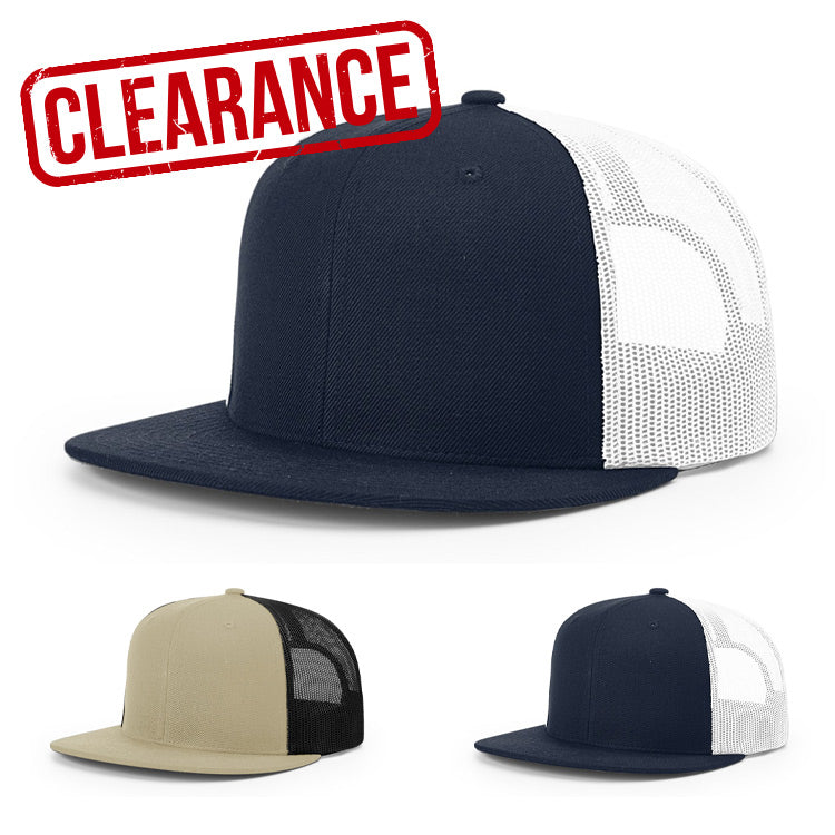 CLEARANCE - Richardson 511 Flat Bill Trucker Hat - 5 Panel - Customized with YOUR LOGO