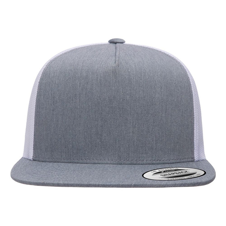 CLEARANCE - Yupoong 6006 Flat Bill Trucker Hat - 5 Panel - Customized with YOUR LOGO