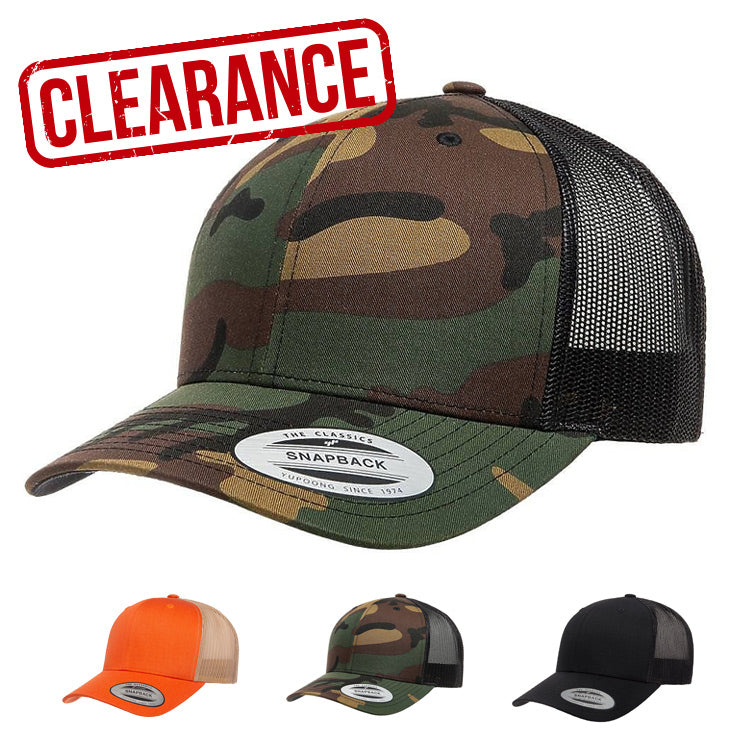 CLEARANCE - Yupoong 6606 Trucker Hat - 6 Panel - Customized with YOUR LOGO