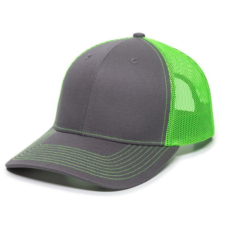 CLEARANCE - Neon Port Authority C112 Trucker Hat - 6 Panel - Customized with YOUR LOGO