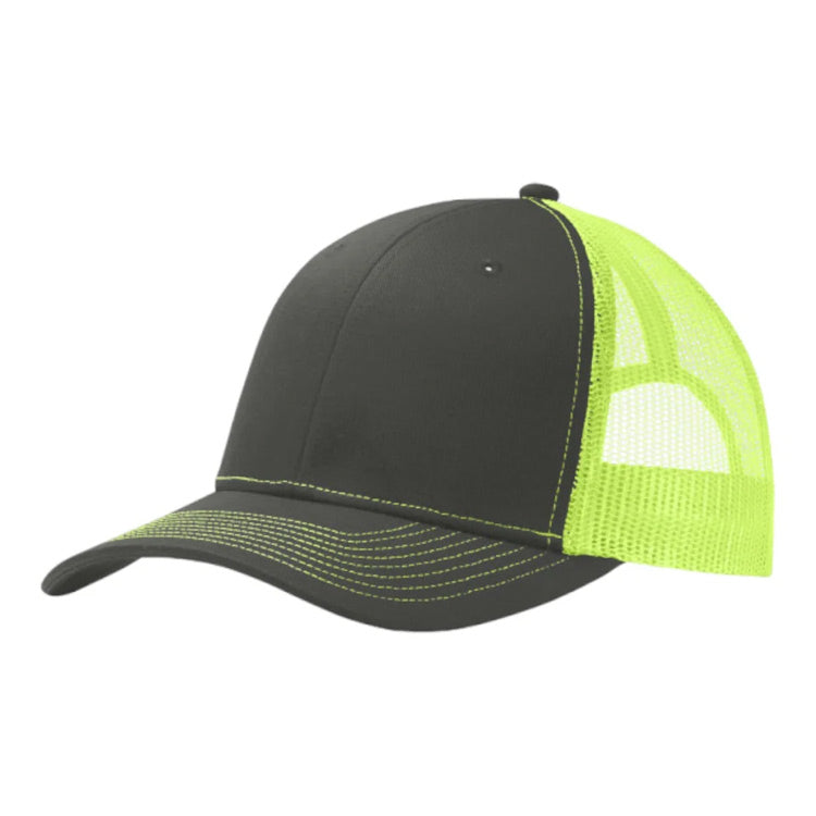 CLEARANCE - Neon Port Authority C112 Trucker Hat - 6 Panel - Customized with YOUR LOGO