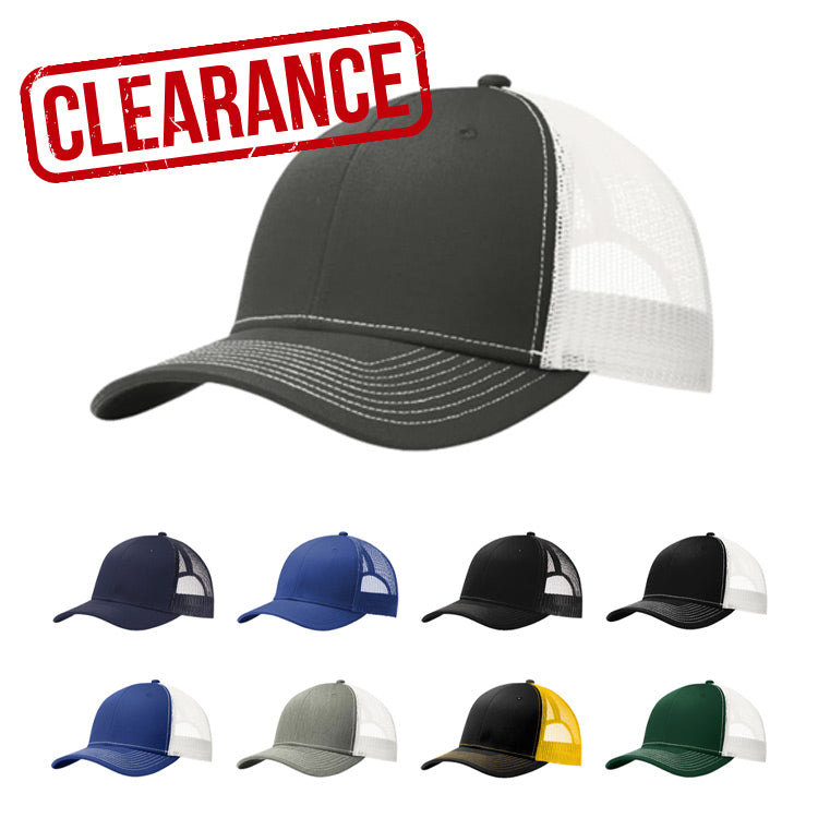 CLEARANCE - Port Authority C112 Trucker Hat - 6 Panel - Customized with YOUR LOGO