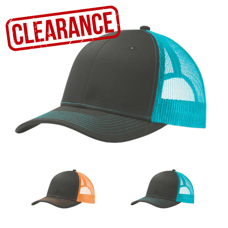 CLEARANCE - Neon Port Authority C112 Trucker Hat - 6 Panel - Customized with YOUR LOGO