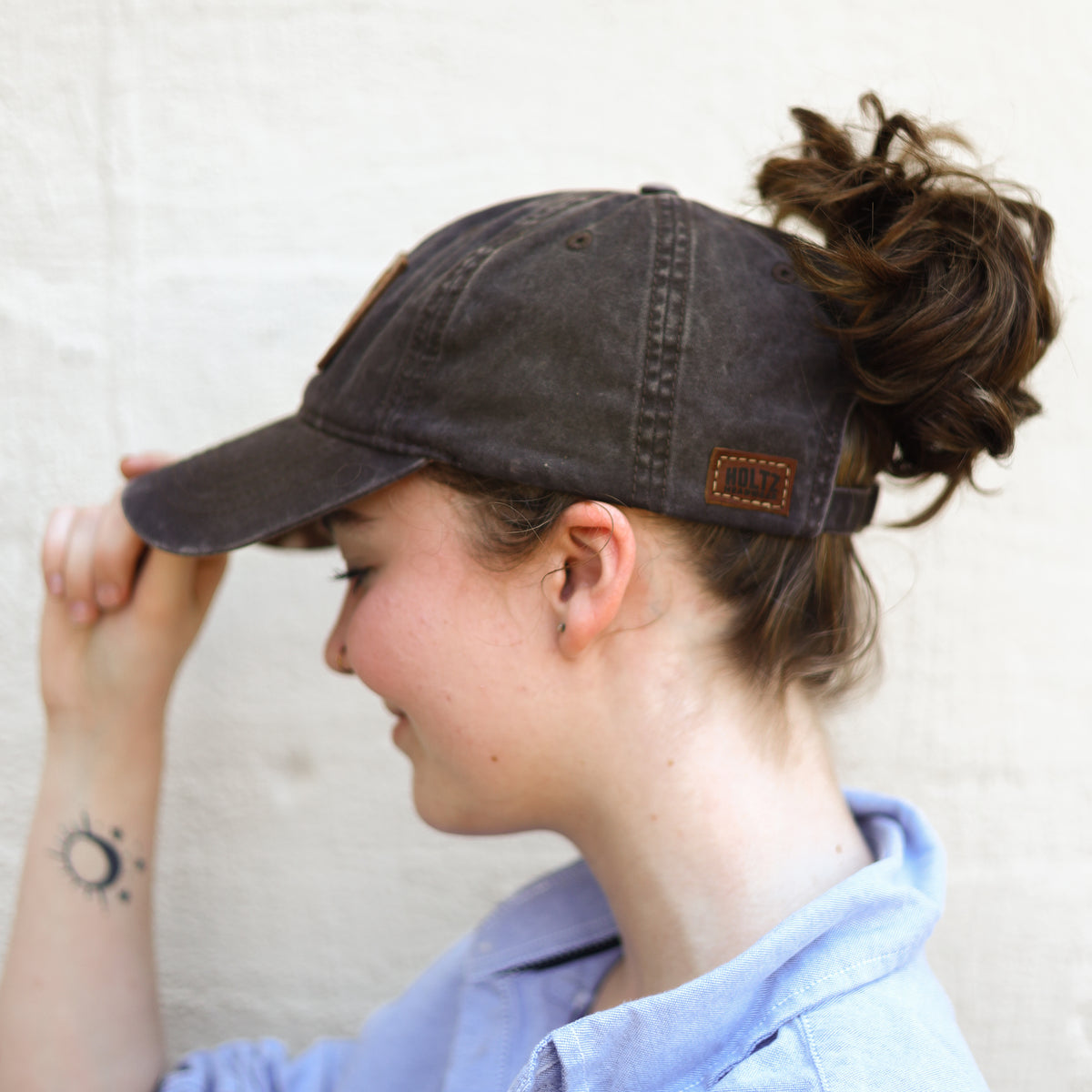 Debossed Heat Pressed - CASSIE Women's Ponytail Hat Relaxed Fit - Customized with YOUR LOGO