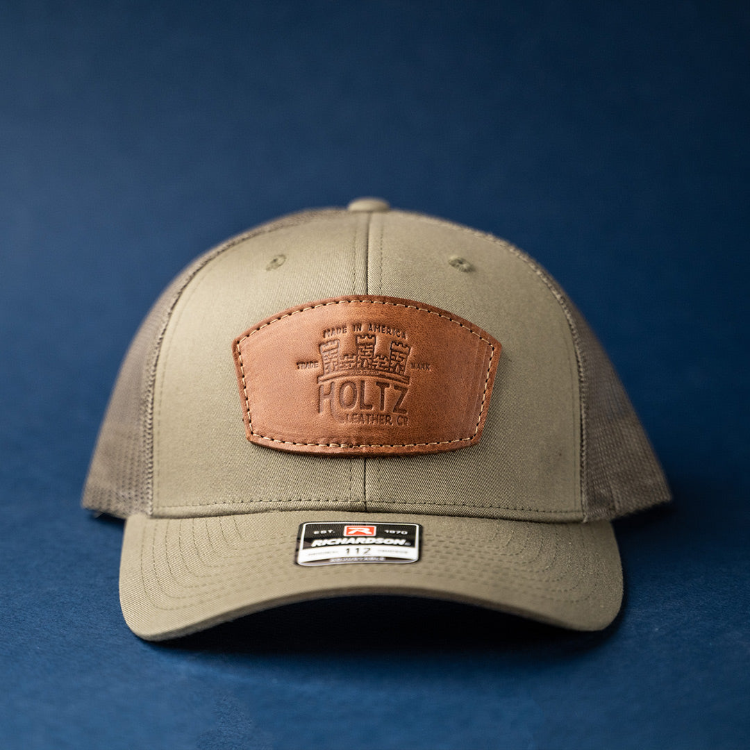SALE - Debossed Heat Pressed - Richardson 112 Custom Leather Patch Trucker Hat