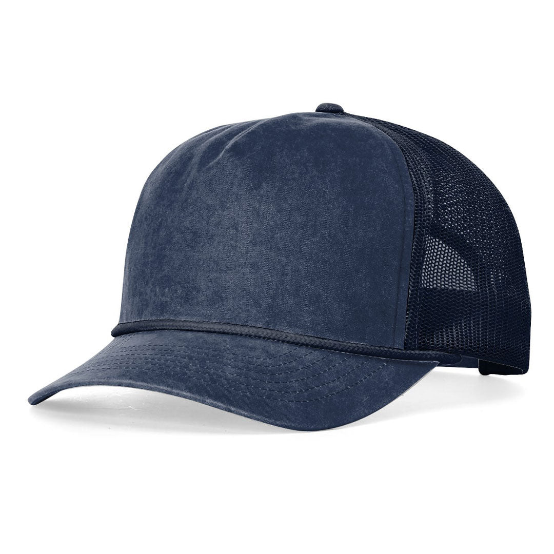 Lasered Leather Patch Hat - Richardson 939 Five Panel Relaxed Fit with Rope - Customized with YOUR LOGO