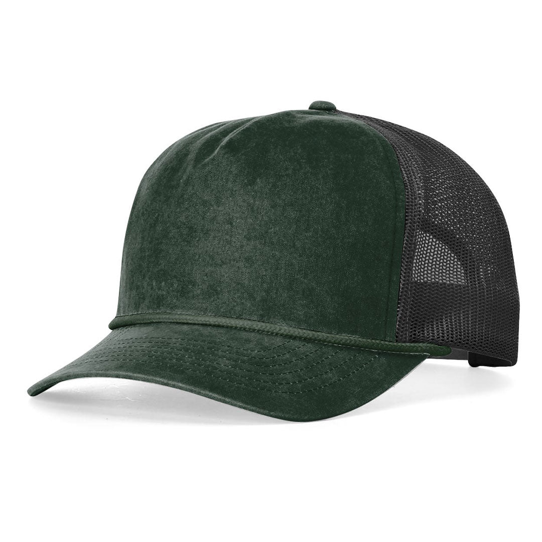Lasered Leather Patch Hat - Richardson 939 Five Panel Relaxed Fit with Rope - Customized with YOUR LOGO