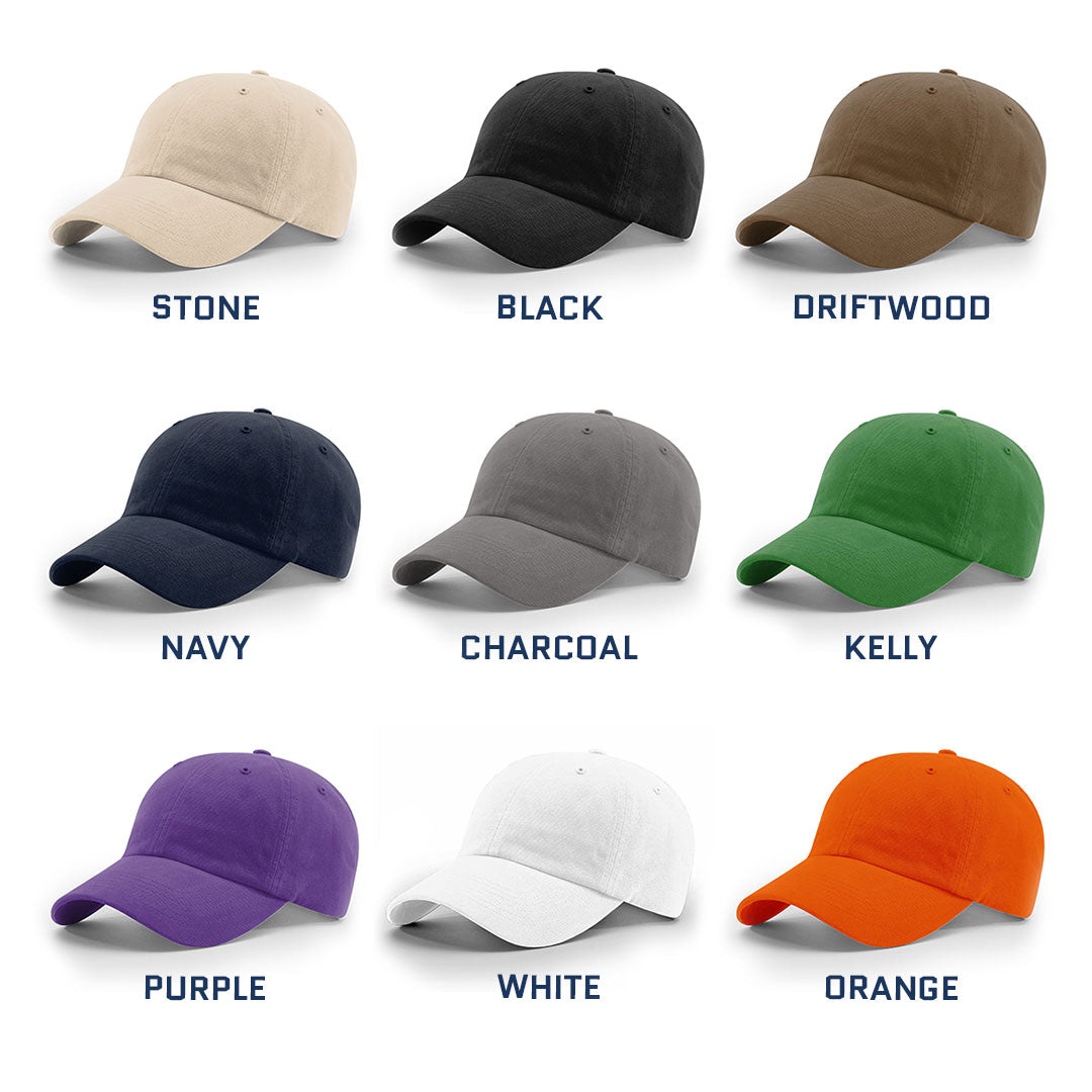 Debossed Heat Pressed - Richardson R55 Dad/Mom Cap Low Profile Leather Patch Hat with YOUR LOGO