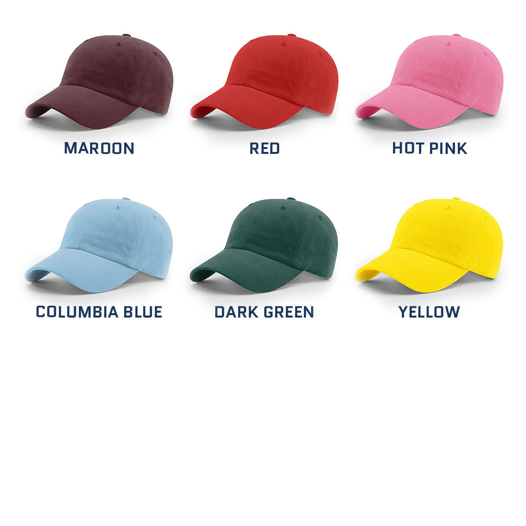 Debossed Heat Pressed - Richardson R55 Dad/Mom Cap Low Profile Leather Patch Hat with YOUR LOGO