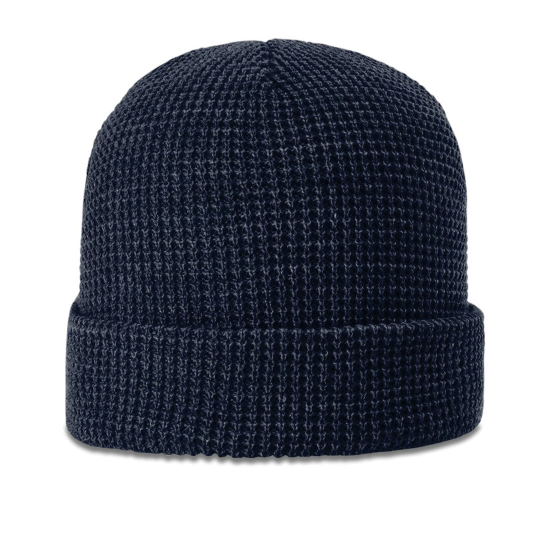 Waffle Knit Cuff Custom Leather Patch Richardson Beanie